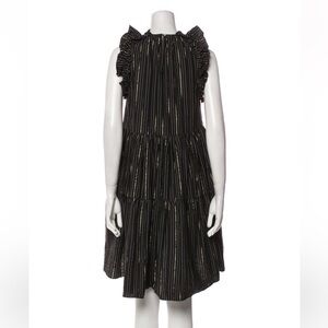 Black and gold Ulla Johnson mini dress.
